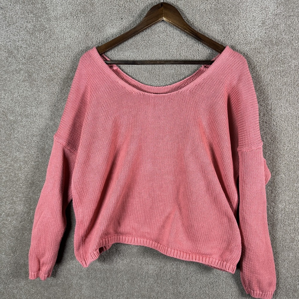 Banana Republic Sweater Womens Small Pink Boat Neck Cotton Silk Knit‎ Pullover - Picture 6 of 9